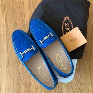 Cobalt Blue Leather Tods Loafers
